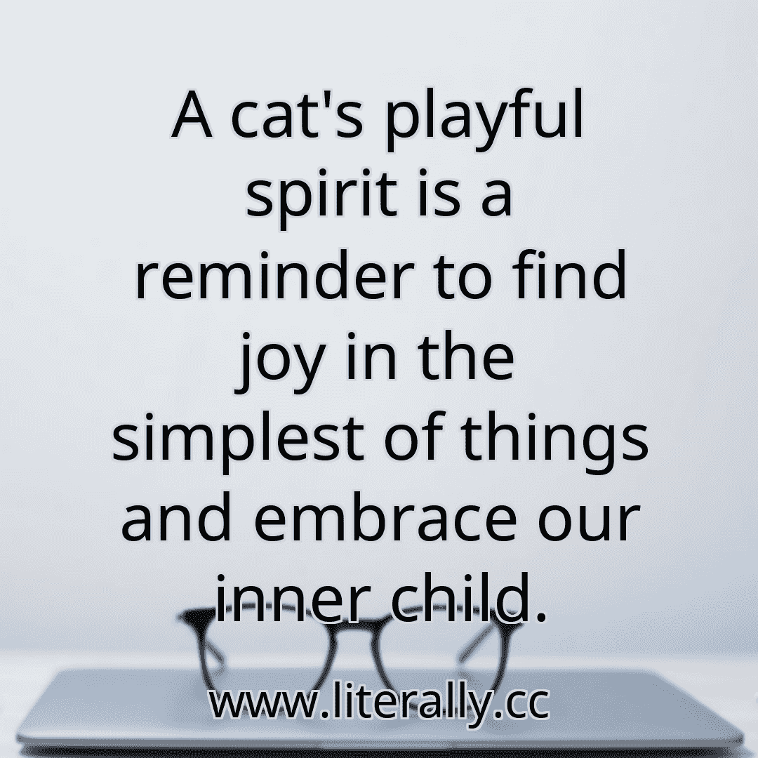 A cat's playful spirit is a reminder to find joy in the simplest of things and embrace our inner child.
