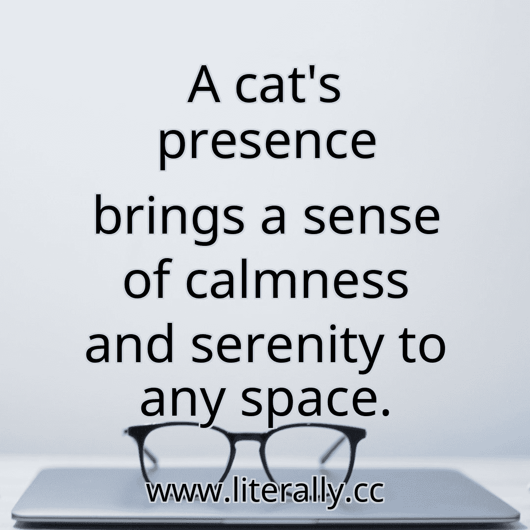 A cat's presence brings a sense of calmness and serenity to any space.

