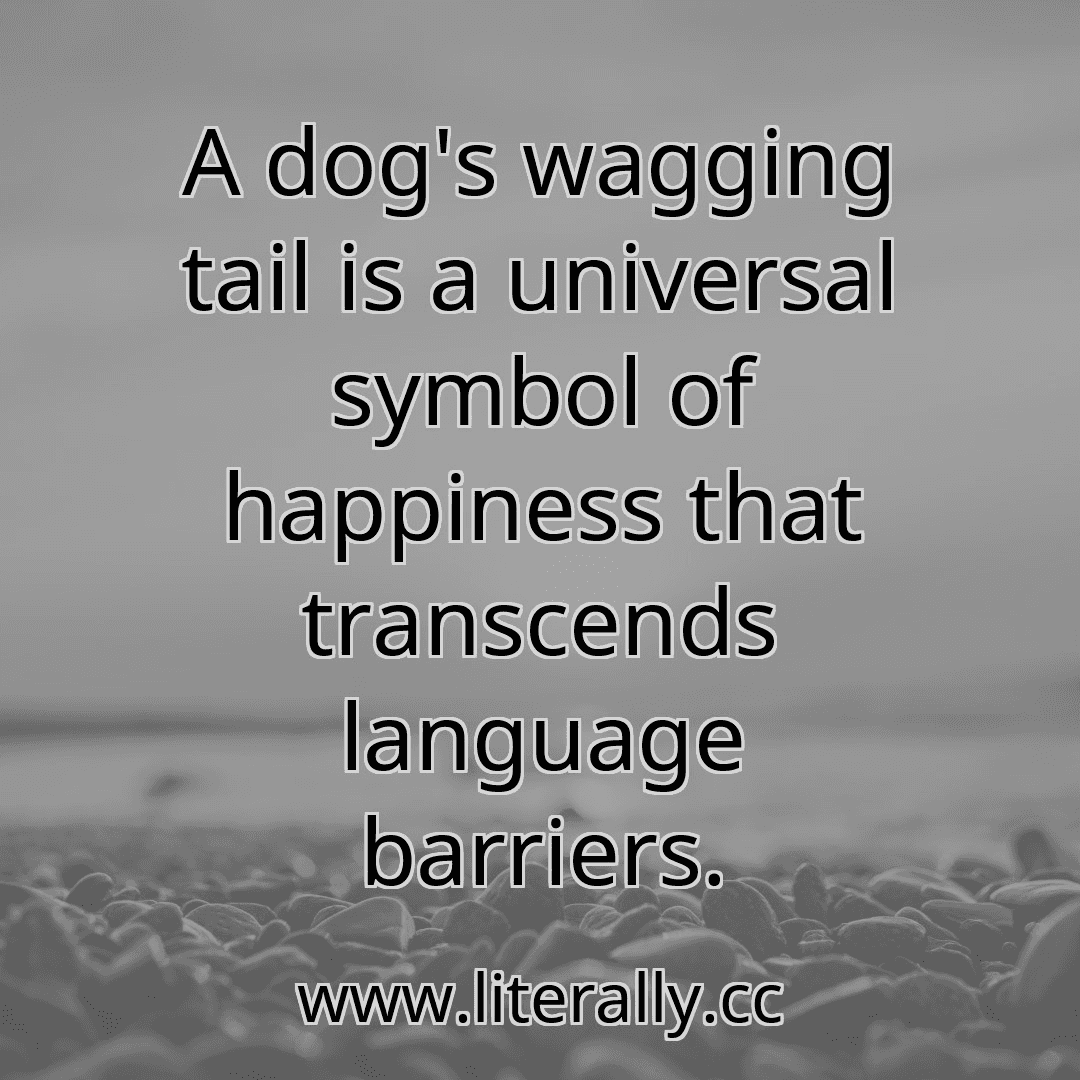 A dog's wagging tail is a universal symbol of happiness that transcends language barriers.
