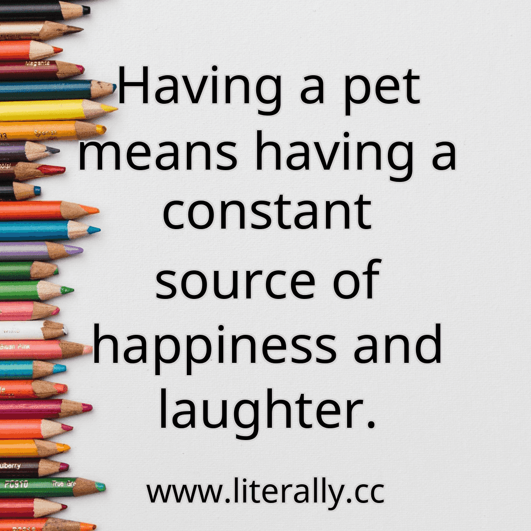 Having a pet means having a constant source of happiness and laughter.
