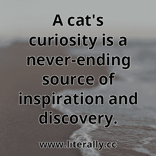 A cat's curiosity is a never-ending source of inspiration and discovery.
