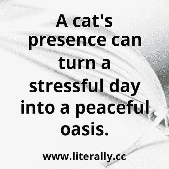 A cat's presence can turn a stressful day into a peaceful oasis.
