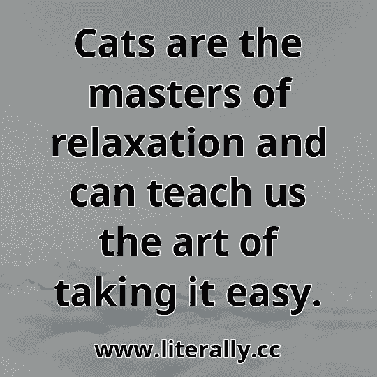 Cats are the masters of relaxation and can teach us the art of taking it easy.
