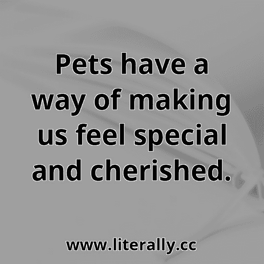Pets have a way of making us feel special and cherished.
